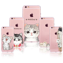 Load image into Gallery viewer, Transparent Fashion Love Cat Cases For Mobile Phone