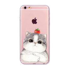 Load image into Gallery viewer, Transparent Fashion Love Cat Cases For Mobile Phone