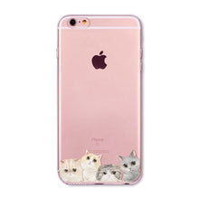 Load image into Gallery viewer, Transparent Fashion Love Cat Cases For Mobile Phone