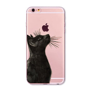 Transparent Fashion Love Cat Cases For Mobile Phone