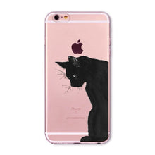 Load image into Gallery viewer, Transparent Fashion Love Cat Cases For Mobile Phone