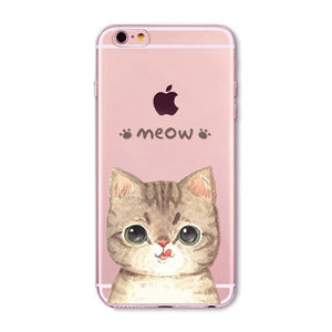 Transparent Fashion Love Cat Cases For Mobile Phone