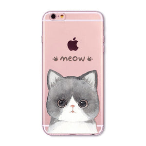 Transparent Fashion Love Cat Cases For Mobile Phone