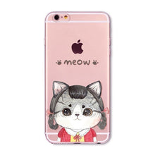 Load image into Gallery viewer, Transparent Fashion Love Cat Cases For Mobile Phone