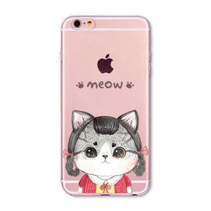 Transparent Fashion Love Cat Cases For Mobile Phone