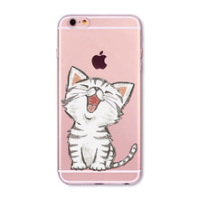 Load image into Gallery viewer, Transparent Fashion Love Cat Cases For Mobile Phone