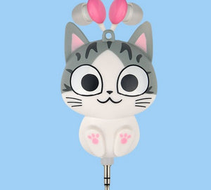 Cute Cheese Cartoon Retractable Earphone